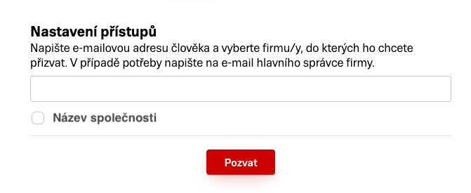 Firmy.cz - nastavení přístupu